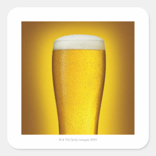 Pint van bier met spritz vierkante sticker