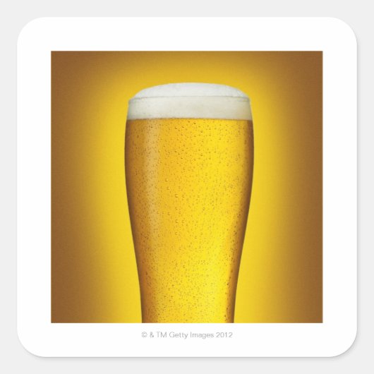 Pint van bier met spritz vierkante sticker (Voorkant)