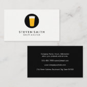 Pint van bierlogo zwart wit visitekaartje (Voorkant / Achterkant)