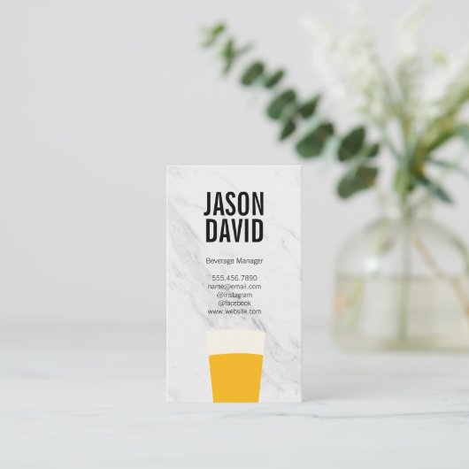 Pint van bijenkorrelvariatie visitekaartje (Staand voorkant)