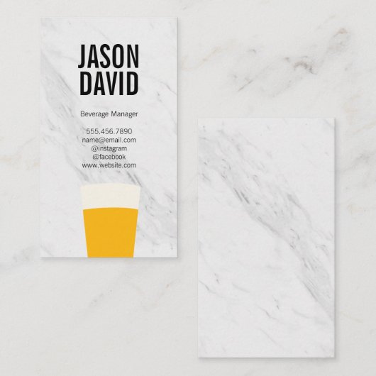 Pint van bijenkorrelvariatie visitekaartje (Voorkant / Achterkant)