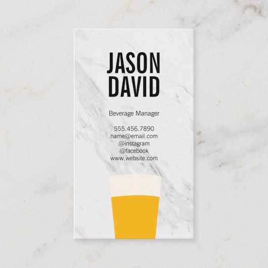 Pint van bijenkorrelvariatie visitekaartje (Voorkant)