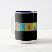 pintadeau pintadine tweekleurige koffiemok (Voorkant links)