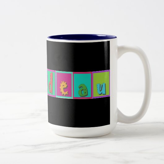 pintadeau pintadine tweekleurige koffiemok (Rechts)