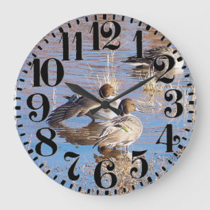 Pintail Duck Birds Wildlife Big Number Wall Clock Grote Klok