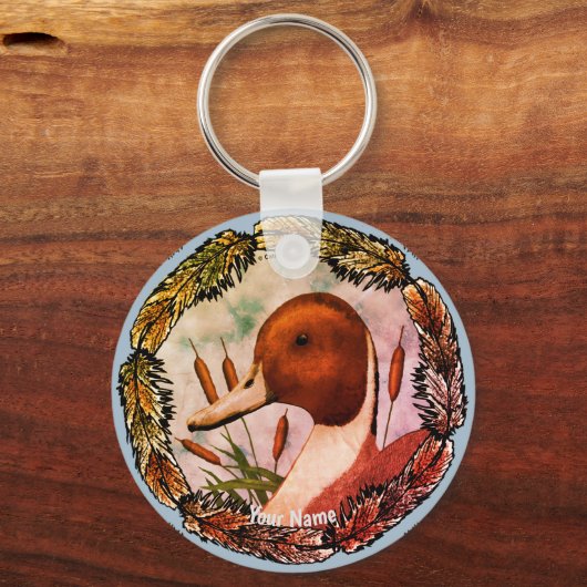 Pintail Duck sleutelhanger (Voorkant)