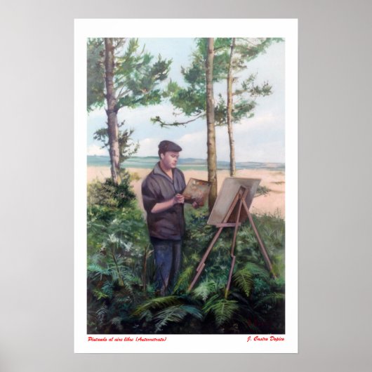 Pintando al aire libre (Autorretrato) Poster (Voorkant)