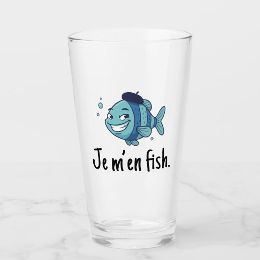 Pintglas - Je m'en fish Glas (Voorkant)