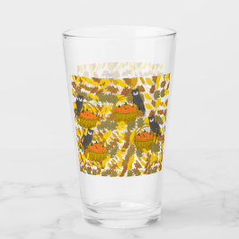 Pintglas Uil en Herfstpompoenen Glas