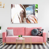 Pinto Amish Buggy Horse Canvas Afdruk (Insitu (Woonkamer))