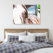 Pinto Amish Buggy Horse Canvas Afdruk (Insitu (Slaapkamer))