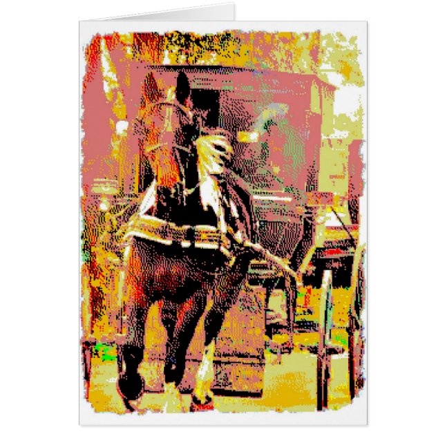 Pinto Amish Horse 8-bits Art (Voorkant)