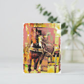 Pinto Amish Horse 8-bits Art Briefkaart (Staand voorkant)
