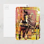 Pinto Amish Horse 8-bits Art Briefkaart (Voorkant / Achterkant)
