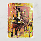 Pinto Amish Horse 8-bits Art Briefkaart (Voorkant)