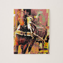 Pinto Amish Horse 8-bits Art Legpuzzel