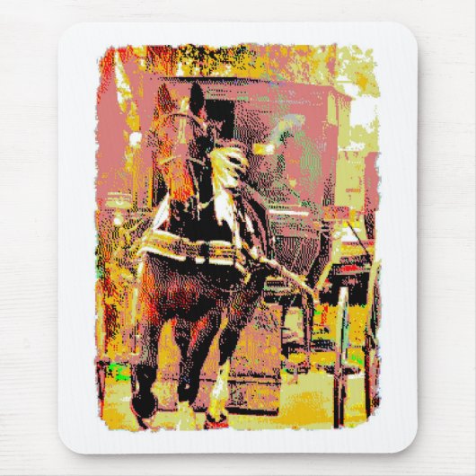 Pinto Amish Horse 8-bits Art Muismat (Voorkant)