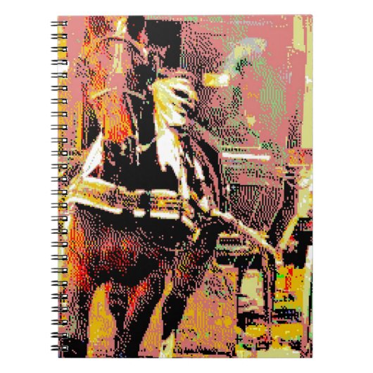 Pinto Amish Horse 8-bits Art Notitieboek (Voorkant)