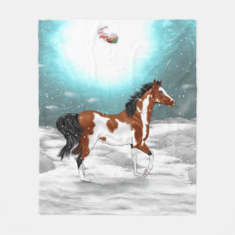 Pinto Arabian Horse Kerst Fleece Deken