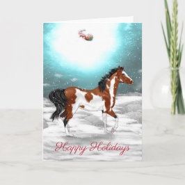 Pinto Arabische Kerstmis van het Paard Feestdagen Kaart