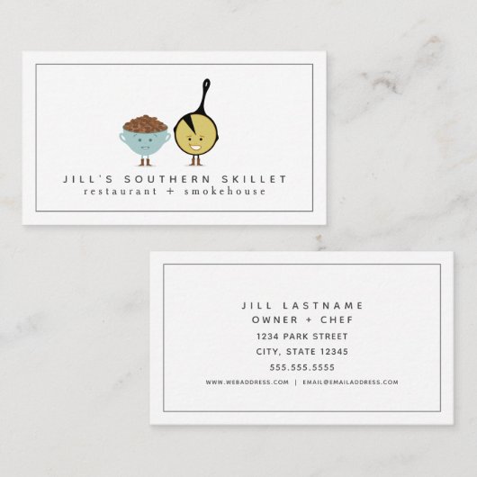 Pinto Beans + Cornbrood Southern Restaurant Chef Visitekaartje (Voorkant / Achterkant)