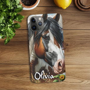 Pinto Brown en White Horse op rustiek Boerderij Case-Mate iPhone Case