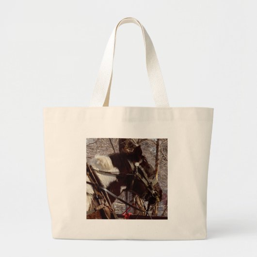 Pinto Draft Horse Grote Tote Bag (Voorkant)