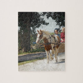 Pinto en kinderen in buggy legpuzzel