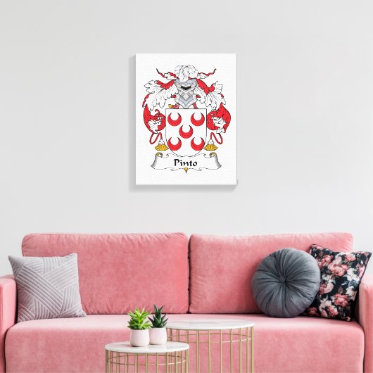 Pinto Family Crest Canvas Afdruk (Insitu (Woonkamer))
