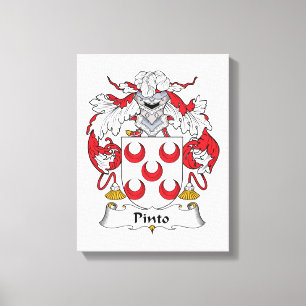 Pinto Family Crest Canvas Afdruk