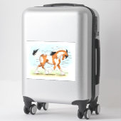 Pinto Gypsy Paard Educatieve Equine Anatomie Grafi Sticker (Koffer)