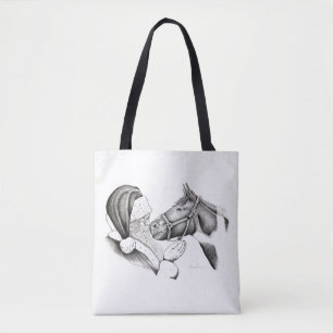 Pinto Horse en Santa Claus Tote Bag