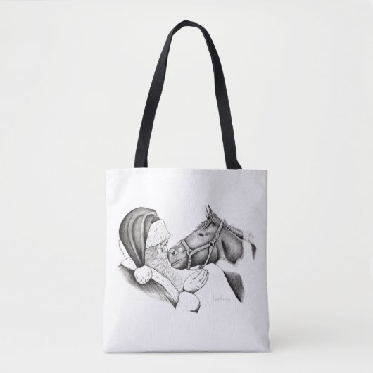 Pinto Horse en Santa Claus Tote Bag (Voorkant)