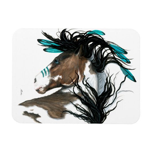 Pinto Horse Feathers van Bihrle Magneet (Horizontaal)