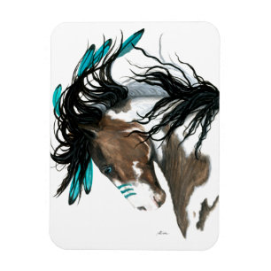 Pinto Horse Feathers van Bihrle Magneet