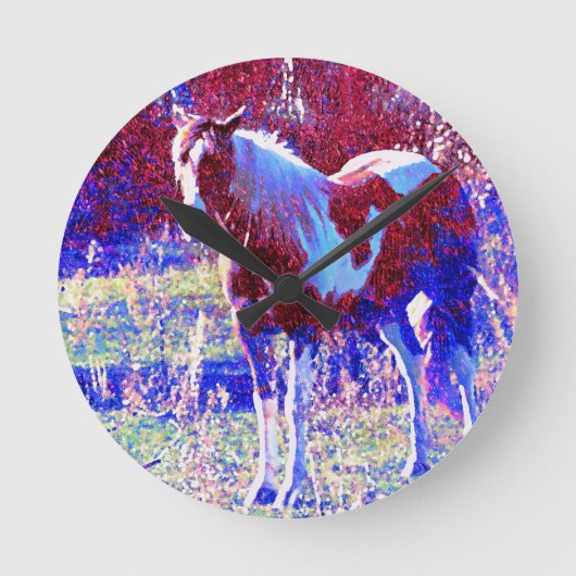 Pinto Horse Ronde Klok (Voorkant)