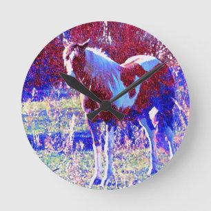 Pinto Horse Ronde Klok