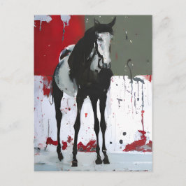 Pinto Horse Splatter Painting Briefkaart