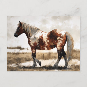 Pinto Horse Waterverf Briefkaart