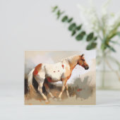 Pinto Horse Waterverf Briefkaart (Staand voorkant)