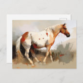 Pinto Horse Waterverf Briefkaart (Voorkant / Achterkant)