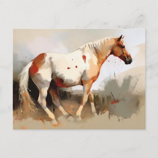 Pinto Horse Waterverf Briefkaart (Voorkant)
