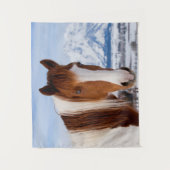 Pinto paard Mount Moran in de winter Wandkleed (Voorkant)