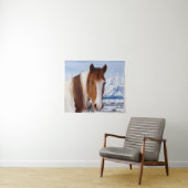 Pinto paard Mount Moran in de winter Wandkleed (In Situ (horizontaal))