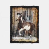 Pinto Paard op de vlucht Fleece Deken (Voorkant)