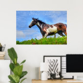 Pinto Paint & Clouds Ranch Horse w Poem Foto Poster (Thuiskantoor)