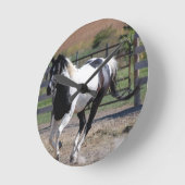 Pinto Paint Horse Ronde Klok (Hoek)