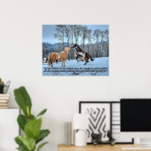 Pinto Paint Stallions, Snow & Rumi Quote Poster (Thuiskantoor)
