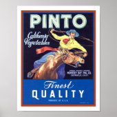 'Pinto' uit de jaren '30', cowboy Vegetable Ad Poster (Voorkant)