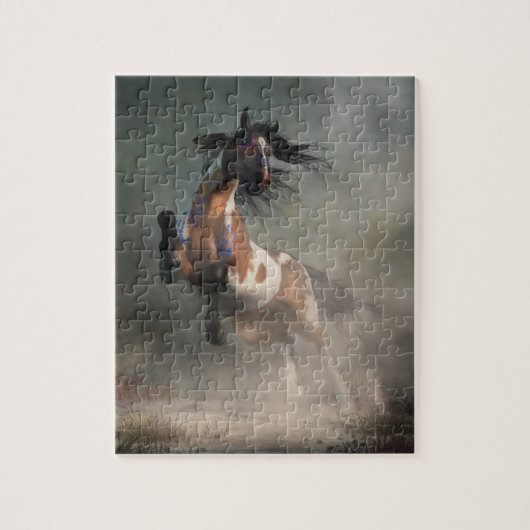 Pinto Warrior Horse in War Paint Legpuzzel (Verticaal)